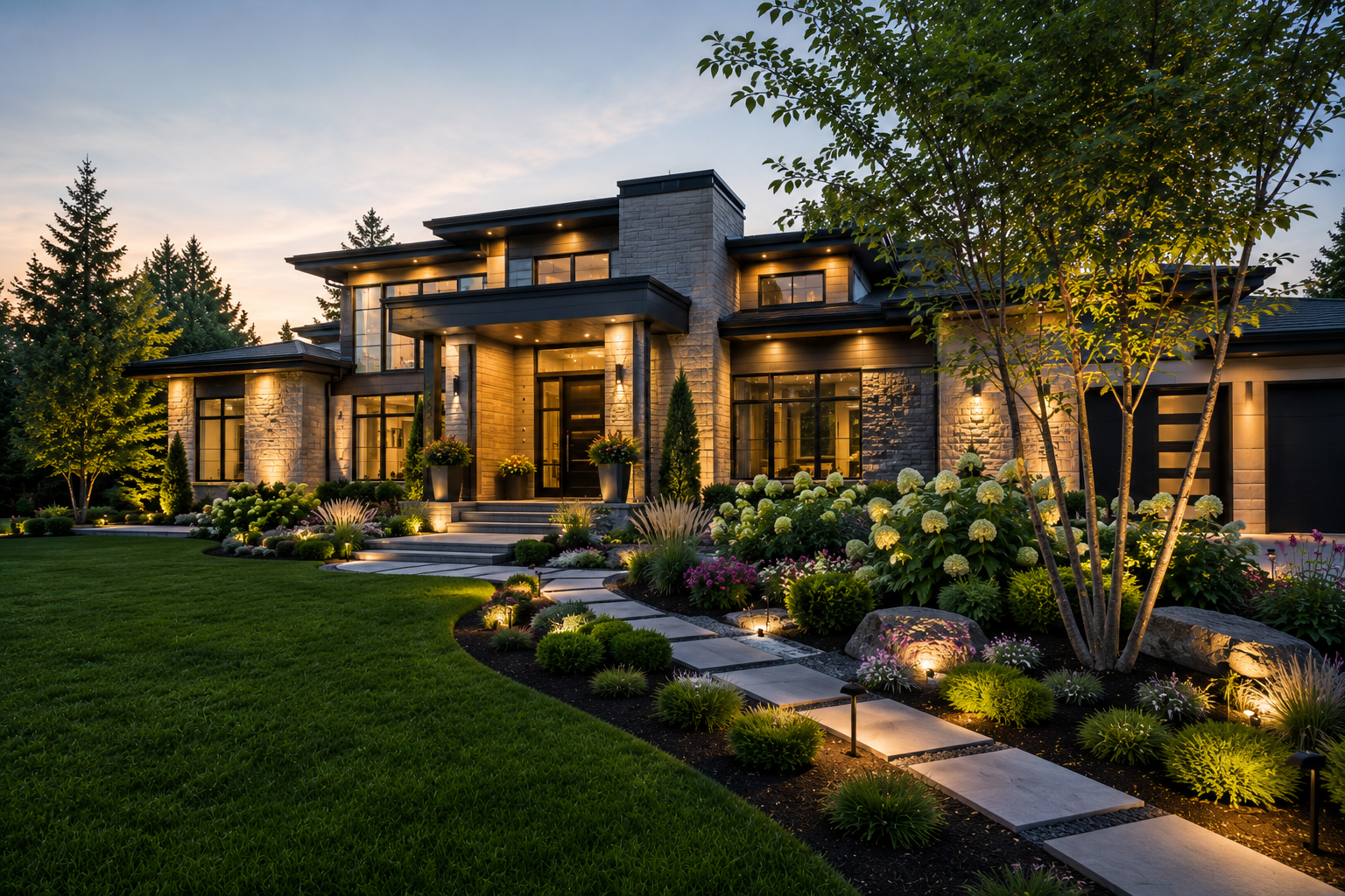 Residential property landscaping and lawn care